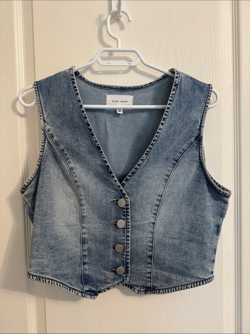 Dear John Washed Light Blue Denim Vest